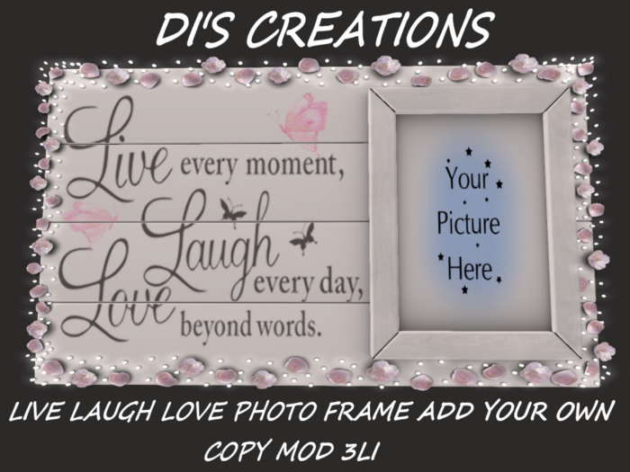 Second Life Marketplace LIVE LAUGH LOVE PICTURE FRAME
